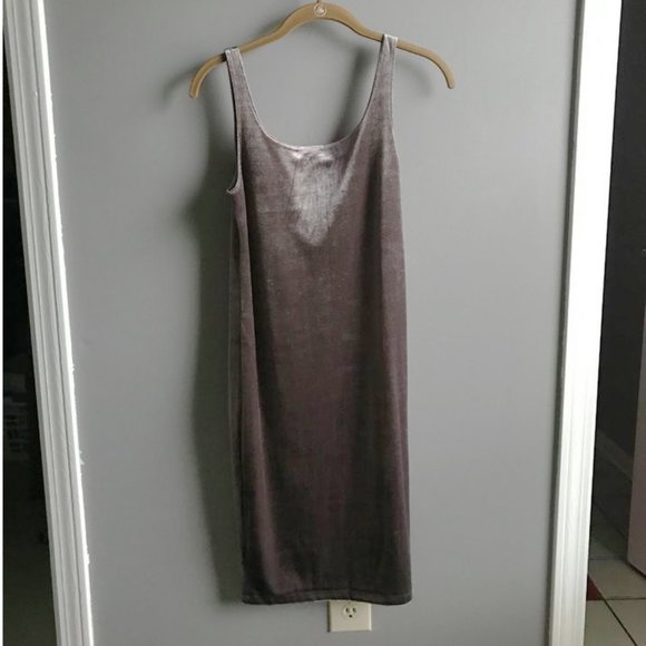 Zara Grey Velvet Dress - Picture 1 of 6
